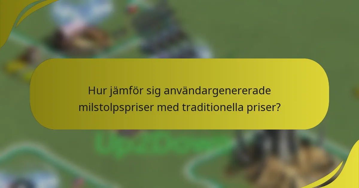 Hur jämför sig användargenererade milstolpspriser med traditionella priser?