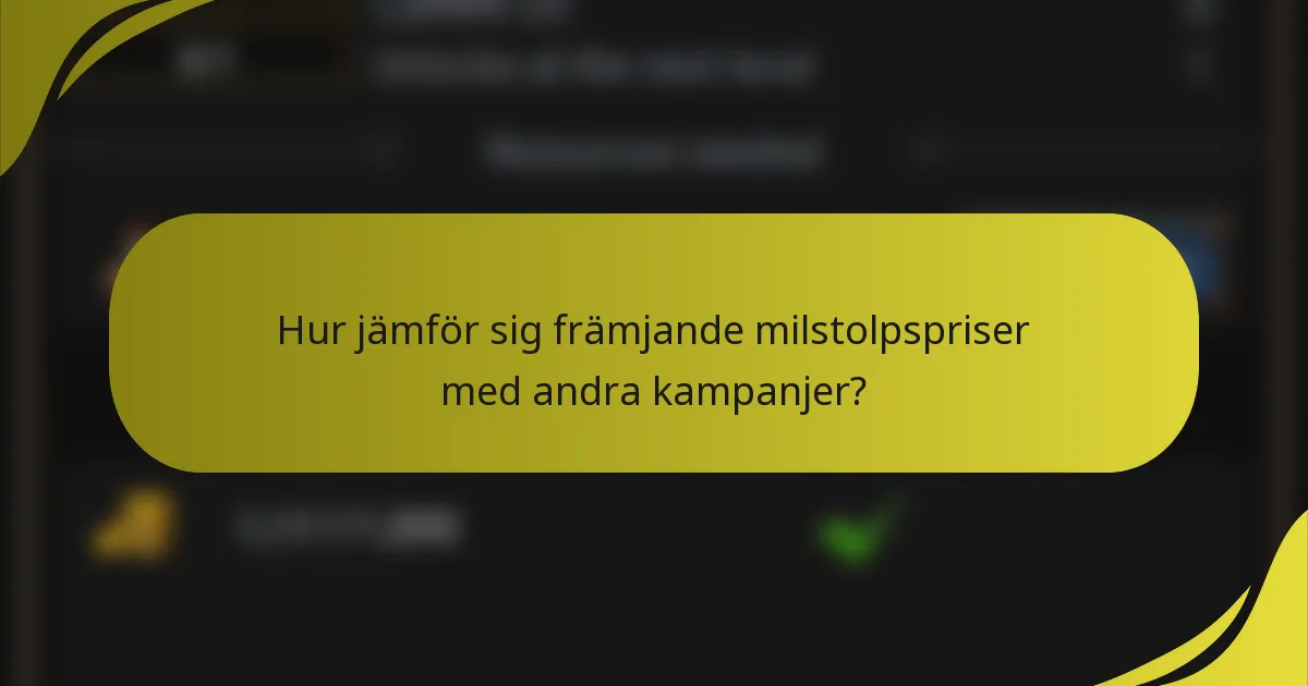 Hur jämför sig främjande milstolpspriser med andra kampanjer?