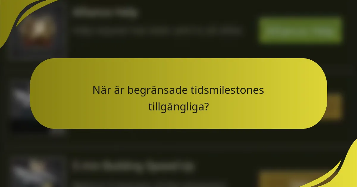 När är begränsade tidsmilestones tillgängliga?