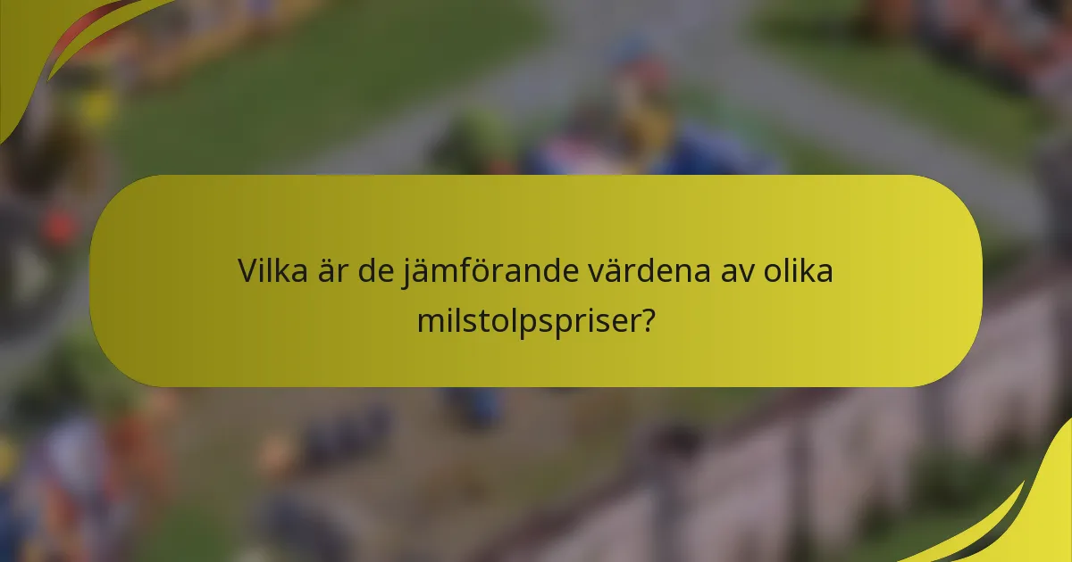 Vilka är de jämförande värdena av olika milstolpspriser?