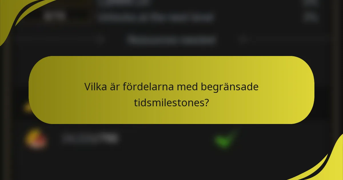 Vilka är fördelarna med begränsade tidsmilestones?